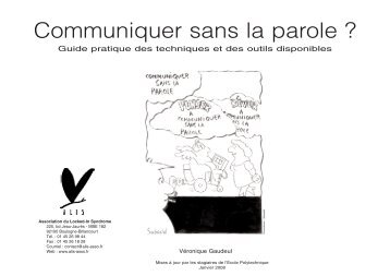 brochure COMMUNIQUER SANS LA PAROLE - ALIS