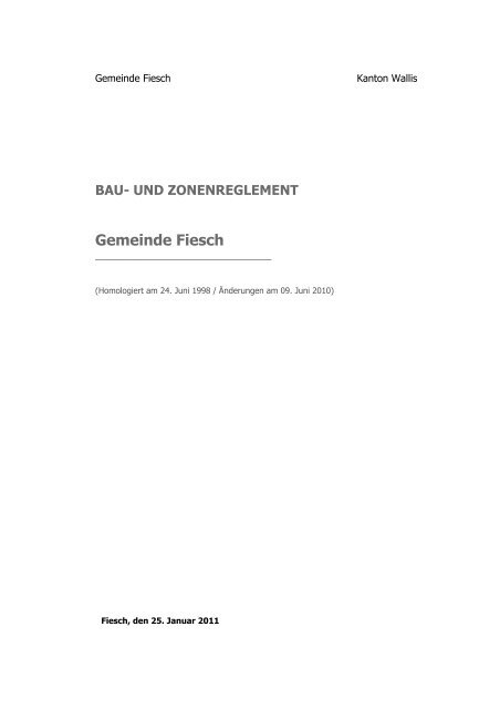 Bau- und Zonenreglement Fiesch (PDF) - Gemeinde Fiesch