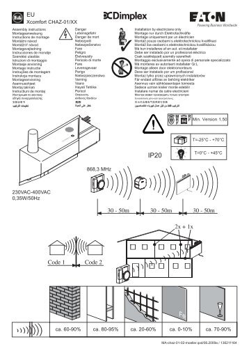 Xcomfort CHAZ-01/XX 868,3 MHz 230VAC-400VAC 0,35W/50Hz ca ...