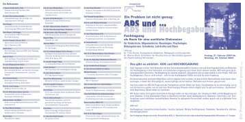 ADS und ... ADS und Hochbegabung - Michael Schlander