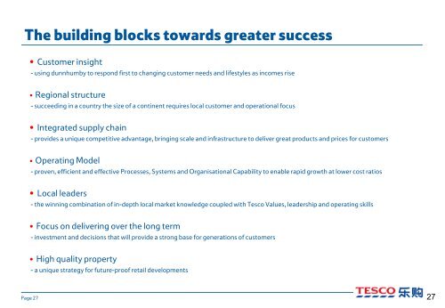 A blueprint for profitable retailing in China - Tesco PLC