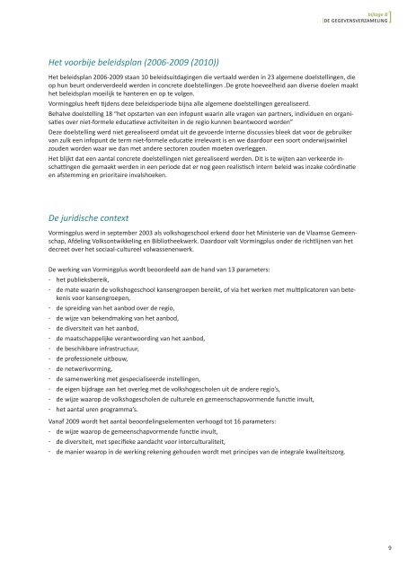 Bijlage van het beleidsplan - Vormingplus Antwerpen