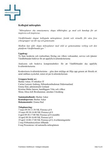Kollegial mötesplats - Vårdförbundet