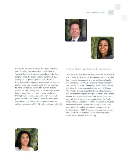2007 Annual Report - Bank-Fund Staff Federal Credit Union