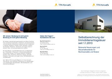 Selbstberechnung der Immobilienertragsteuer seit ... - TPA Horwath