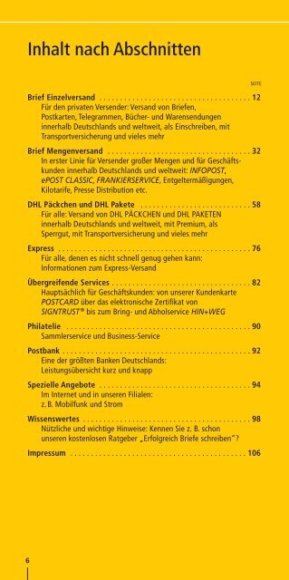 Leistungen und Preise - Index of
