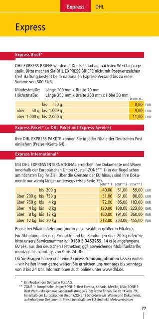 Leistungen und Preise - Index of