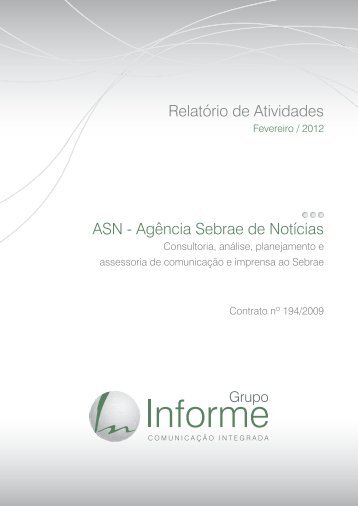 ASN - Agência Sebrae de Notícias Relatório de Atividades