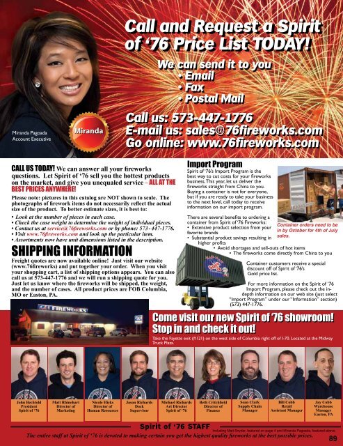 Click here to download our fireworks catalog. - Spirit of 76 ...