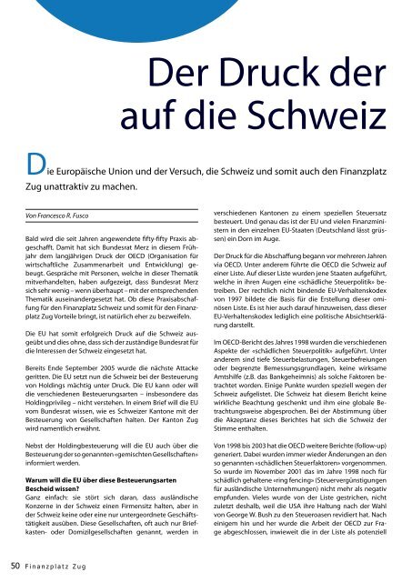 Ausgabe 2 / Dezember 2005 - Fidfinvest Treuhand, Zug
