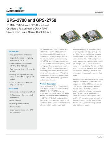 GPS-2700 and GPS-2750