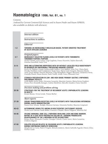 TOC (PDF) - Haematologica