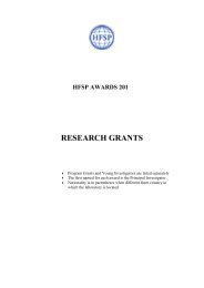 RESEARCH GRANTS - Human Frontier Science Program