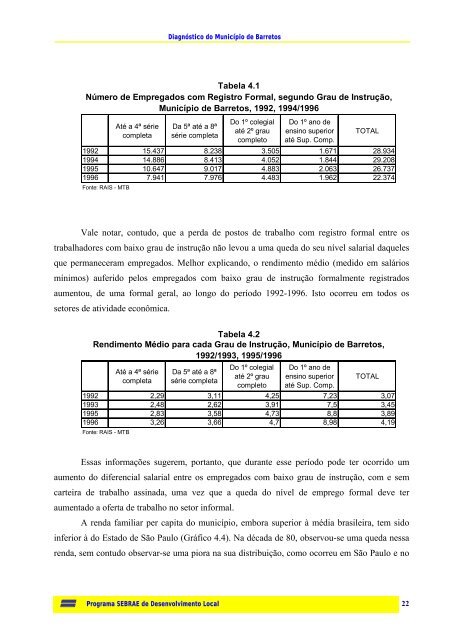 DIAGNÓSTICO MUNICIPAL Plano de Ação Programa SEBRAE de ...