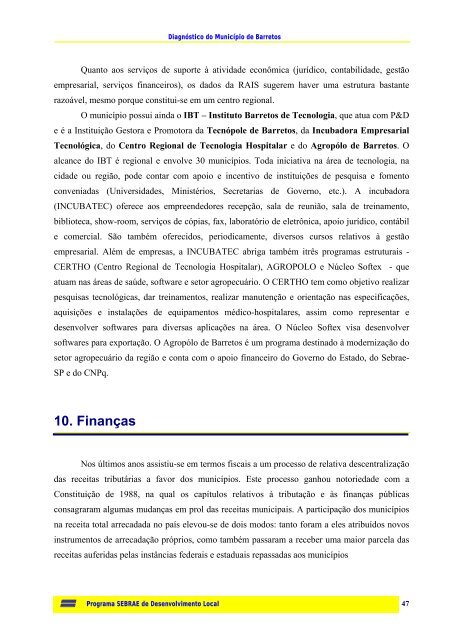 DIAGNÓSTICO MUNICIPAL Plano de Ação Programa SEBRAE de ...