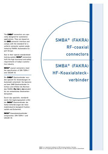 SMBA® (FAKRA) - IMS Connector Systems