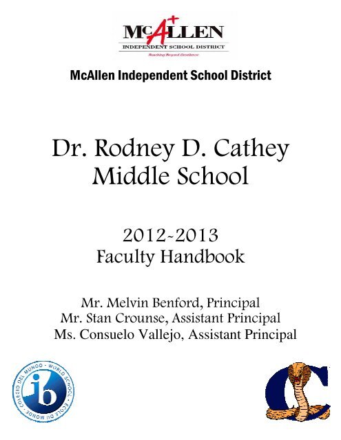 Faculty Handbook - Cathey Middle School