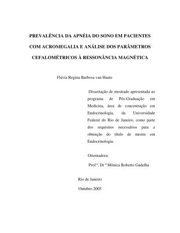 prevalência da apnéia do sono em pacientes com acromegalia e ...