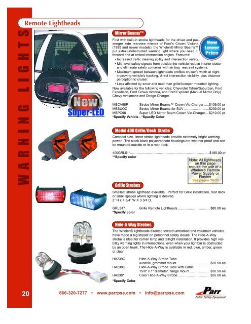 Parr Public Safety Equipment 2006-2007 Product Catalog