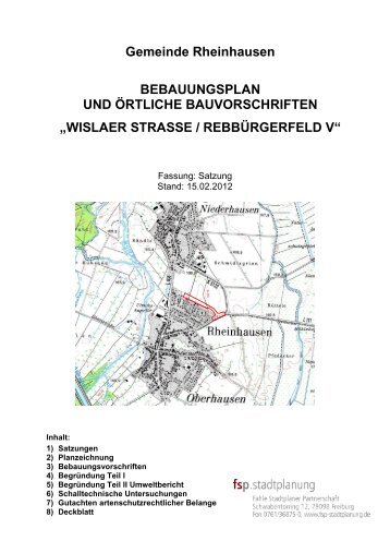 Bebauungsvorschriften - Gemeinde Rheinhausen