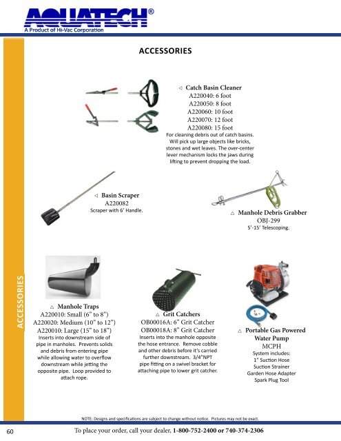 Aquatech Parts and Accesssories Catalog - Sahlberg Equipment