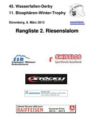 Rangliste 2. Riesenslalom - Skiclub Sörenberg