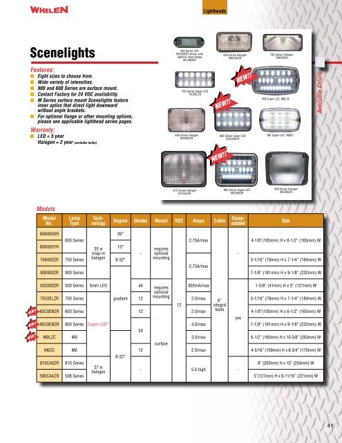 Whelen Amber Catalog