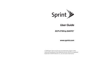 Sanyo SCP-2700 User Guide - Sprint Support