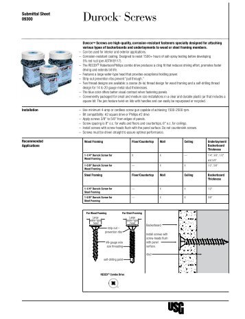 Durock™ Screws