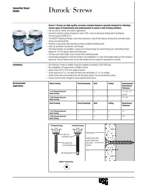 Durock™ Screws