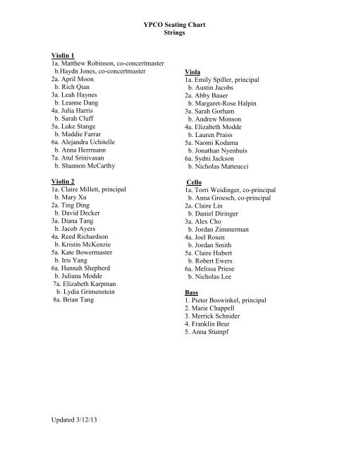 Mccarthy Seating Chart