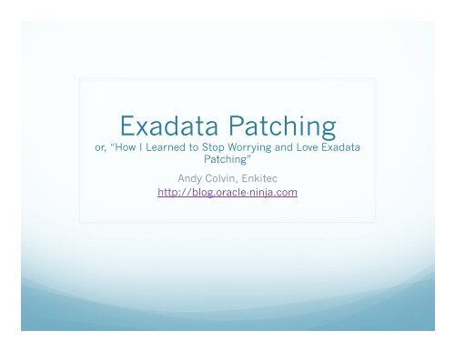 Exadata Patching