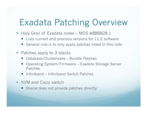 Exadata Patching