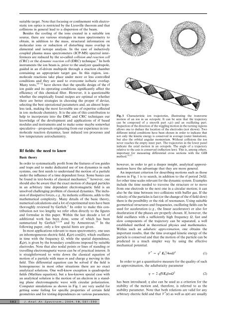 Applications of rf fields and collision dynamics in atomic mass ...