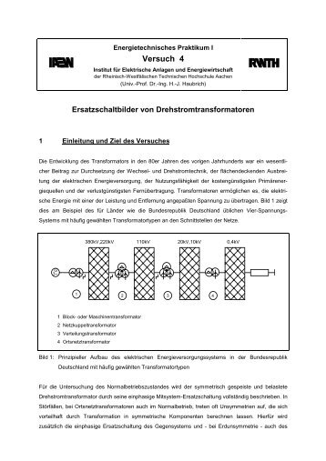 Versuch 4 - Home - Institut für Elektrische Maschinen, RWTH Aachen