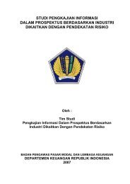 STUDI PENGKAJIAN INFORMASI DALAM PROSPEKTUS - Bapepam