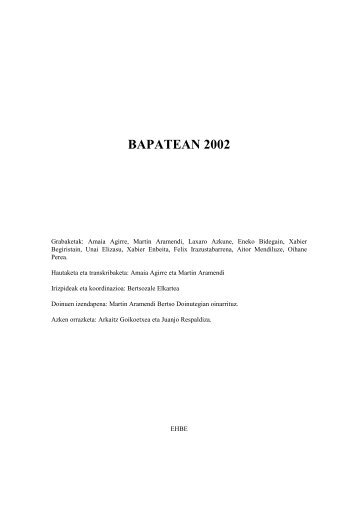 BAPATEAN 2002 - BDB Bertsolaritzaren datu-basea - Bertsozale ...