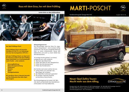 Neuer Opel Zafira Tourer - Garage Marti AG