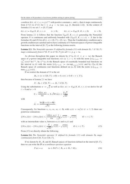 On the nature of ill-posedness of an inverse problem arising in option