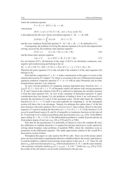 On the nature of ill-posedness of an inverse problem arising in option