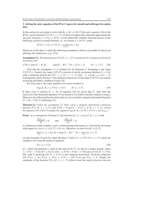 On the nature of ill-posedness of an inverse problem arising in option