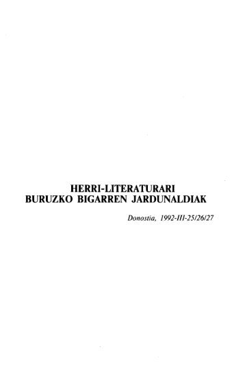 herri-literaturari buruzko bigarren jardunaldiak - Euskaltzaindia