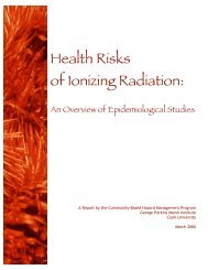 Health Risks of Ionizing Radiation: - Clark University