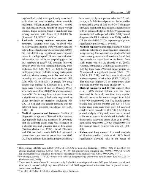 Health Risks of Ionizing Radiation: - Clark University