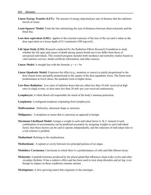 Health Risks of Ionizing Radiation: - Clark University