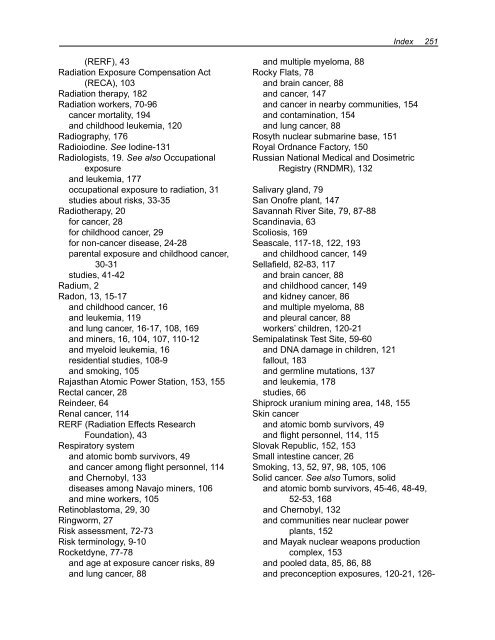 Health Risks of Ionizing Radiation: - Clark University