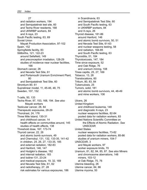 Health Risks of Ionizing Radiation: - Clark University