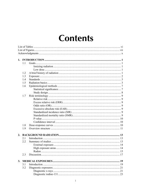 Health Risks of Ionizing Radiation: - Clark University