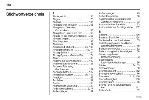 Handbuch - Opel