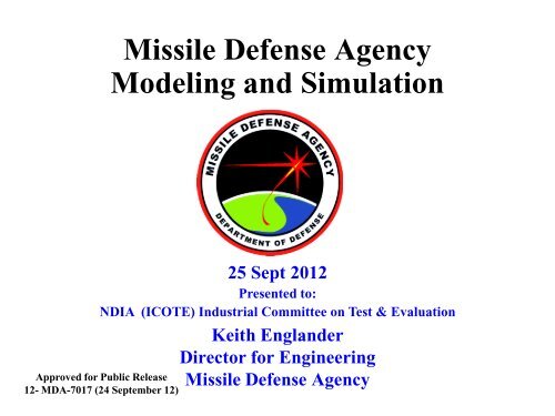 Brief on Missile Defense Agency Modeling and Simulation - National ...